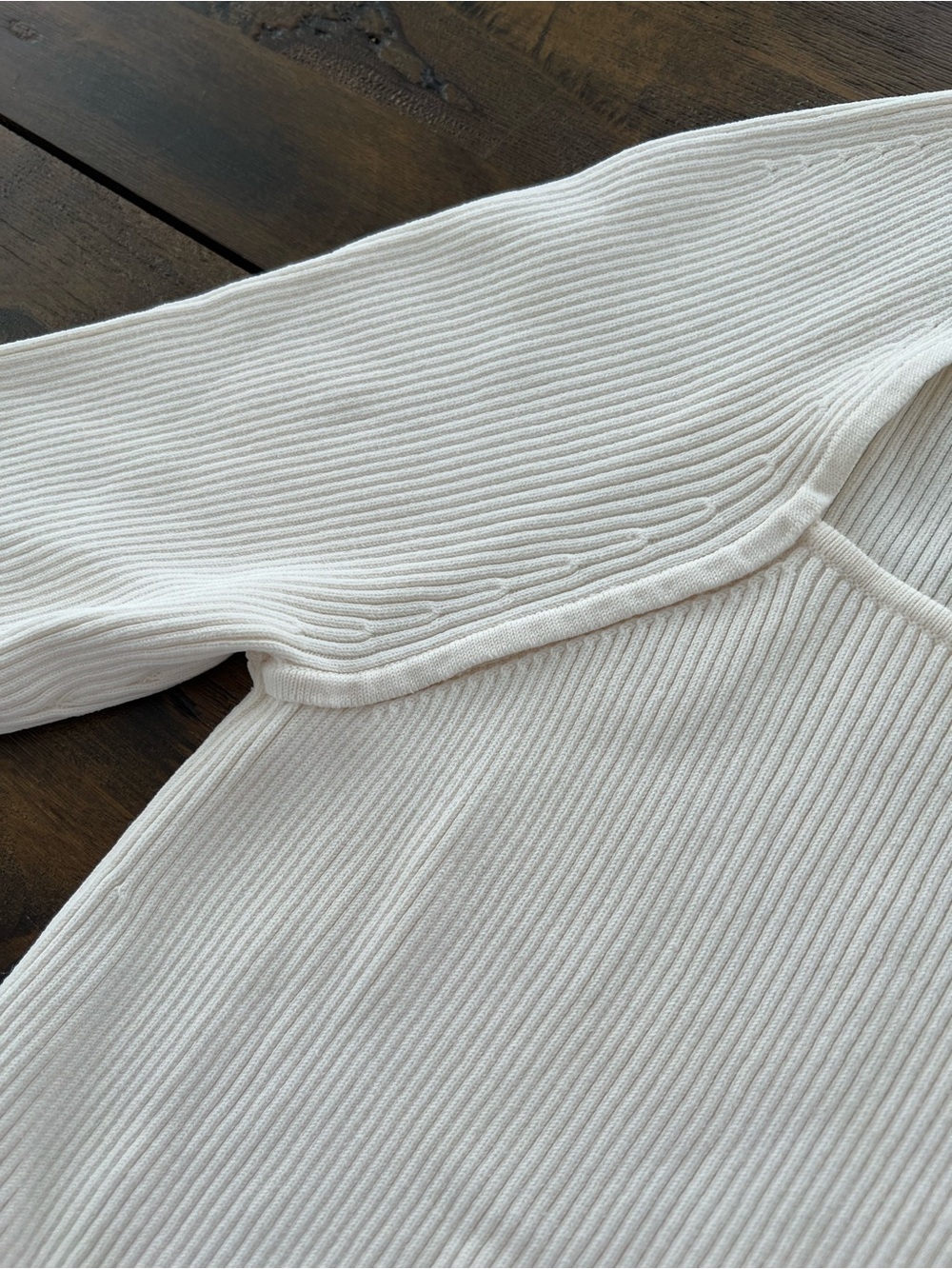 Boss Cream Ribbed Square-Neck Tunic - Picture 10 of 11